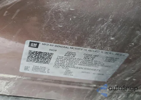 2019 Chevrolet Blazer 2Lt из США, поврежденный, VIN 3GNKBGRS4KS606971